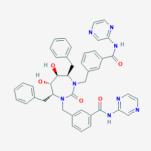 Benzamide, 3,3'-(((4R,5S,6S,7R)-tetrahydro-5,6-dihydroxy-2-oxo-4,7-bis(phenylmethyl)-1H-1,3-diazepine-1,3(2H)-diyl)bis(methylene))bis(N-pyrazinyl-