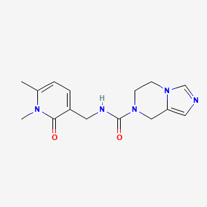 molecular formula C15H19N5O2 B6789811 N-[(1,6-dimethyl-2-oxopyridin-3-yl)methyl]-6,8-dihydro-5H-imidazo[1,5-a]pyrazine-7-carboxamide 