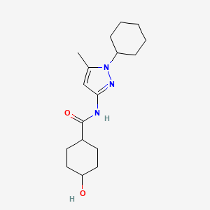 molecular formula C17H27N3O2 B6789835 N-(1-cyclohexyl-5-methylpyrazol-3-yl)-4-hydroxycyclohexane-1-carboxamide 