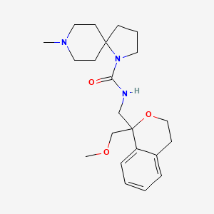 molecular formula C22H33N3O3 B6789857 N-[[1-(methoxymethyl)-3,4-dihydroisochromen-1-yl]methyl]-8-methyl-1,8-diazaspiro[4.5]decane-1-carboxamide 
