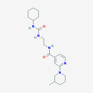 molecular formula C21H33N5O2 B6789997 N-[2-(cyclohexylcarbamoylamino)ethyl]-2-(3-methylpiperidin-1-yl)pyridine-4-carboxamide 