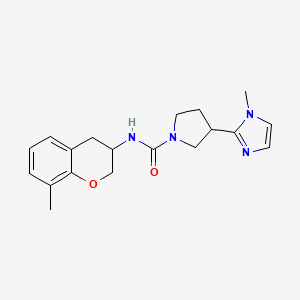 molecular formula C19H24N4O2 B6790110 N-(8-methyl-3,4-dihydro-2H-chromen-3-yl)-3-(1-methylimidazol-2-yl)pyrrolidine-1-carboxamide 