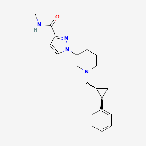 molecular formula C20H26N4O B6790180 N-methyl-1-[1-[[(1R,2R)-2-phenylcyclopropyl]methyl]piperidin-3-yl]pyrazole-3-carboxamide 