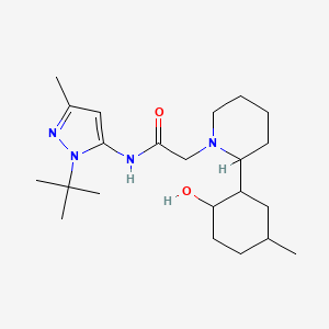 molecular formula C22H38N4O2 B6790185 N-(2-tert-butyl-5-methylpyrazol-3-yl)-2-[2-(2-hydroxy-5-methylcyclohexyl)piperidin-1-yl]acetamide 