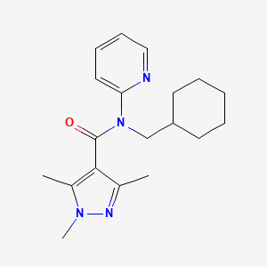 molecular formula C19H26N4O B6790287 N-(cyclohexylmethyl)-1,3,5-trimethyl-N-pyridin-2-ylpyrazole-4-carboxamide 