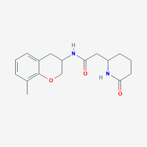 molecular formula C17H22N2O3 B6790346 N-(8-methyl-3,4-dihydro-2H-chromen-3-yl)-2-(6-oxopiperidin-2-yl)acetamide 
