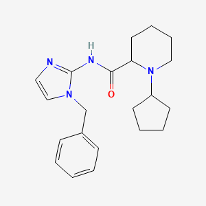 molecular formula C21H28N4O B6790394 N-(1-benzylimidazol-2-yl)-1-cyclopentylpiperidine-2-carboxamide 