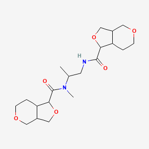 molecular formula C20H32N2O6 B6790414 N-[2-[3,3a,4,6,7,7a-hexahydro-1H-furo[3,4-c]pyran-1-carbonyl(methyl)amino]propyl]-3,3a,4,6,7,7a-hexahydro-1H-furo[3,4-c]pyran-1-carboxamide 