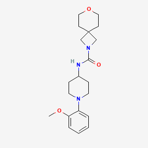 molecular formula C20H29N3O3 B6790507 N-[1-(2-methoxyphenyl)piperidin-4-yl]-7-oxa-2-azaspiro[3.5]nonane-2-carboxamide 