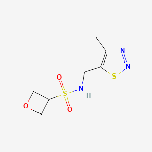 molecular formula C7H11N3O3S2 B6790740 N-[(4-methylthiadiazol-5-yl)methyl]oxetane-3-sulfonamide 