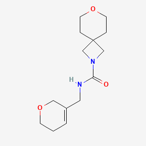 molecular formula C14H22N2O3 B6790770 N-(3,6-dihydro-2H-pyran-5-ylmethyl)-7-oxa-2-azaspiro[3.5]nonane-2-carboxamide 
