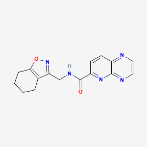 molecular formula C16H15N5O2 B6790829 N-(4,5,6,7-tetrahydro-1,2-benzoxazol-3-ylmethyl)pyrido[2,3-b]pyrazine-6-carboxamide 