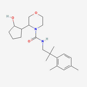 molecular formula C22H34N2O3 B6790840 N-[2-(2,4-dimethylphenyl)-2-methylpropyl]-3-(2-hydroxycyclopentyl)morpholine-4-carboxamide 