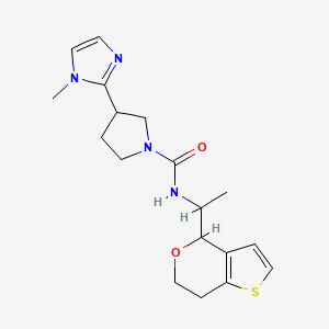 molecular formula C18H24N4O2S B6790888 N-[1-(6,7-dihydro-4H-thieno[3,2-c]pyran-4-yl)ethyl]-3-(1-methylimidazol-2-yl)pyrrolidine-1-carboxamide 