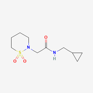 molecular formula C10H18N2O3S B6790954 N-(cyclopropylmethyl)-2-(1,1-dioxothiazinan-2-yl)acetamide 