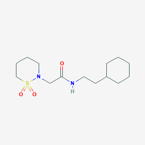 molecular formula C14H26N2O3S B6791009 N-(2-cyclohexylethyl)-2-(1,1-dioxothiazinan-2-yl)acetamide 