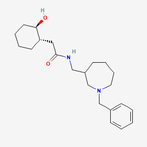 molecular formula C22H34N2O2 B6791030 N-[(1-benzylazepan-3-yl)methyl]-2-[(1S,2R)-2-hydroxycyclohexyl]acetamide 