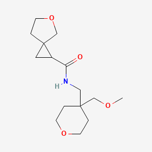 molecular formula C15H25NO4 B6791071 N-[[4-(methoxymethyl)oxan-4-yl]methyl]-5-oxaspiro[2.4]heptane-2-carboxamide 