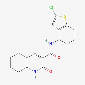 molecular formula C18H19ClN2O2S B6791193 N-(2-chloro-4,5,6,7-tetrahydro-1-benzothiophen-4-yl)-2-oxo-5,6,7,8-tetrahydro-1H-quinoline-3-carboxamide 