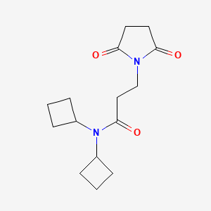 molecular formula C15H22N2O3 B6791197 N,N-di(cyclobutyl)-3-(2,5-dioxopyrrolidin-1-yl)propanamide 