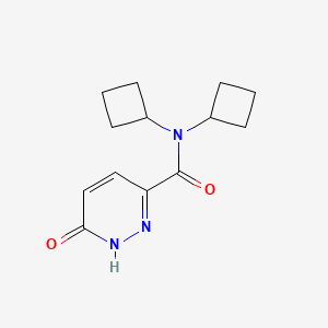 molecular formula C13H17N3O2 B6791224 N,N-di(cyclobutyl)-6-oxo-1H-pyridazine-3-carboxamide 