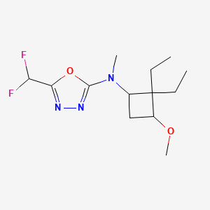 molecular formula C13H21F2N3O2 B6791453 N-(2,2-diethyl-3-methoxycyclobutyl)-5-(difluoromethyl)-N-methyl-1,3,4-oxadiazol-2-amine 