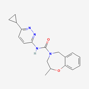 molecular formula C18H20N4O2 B6791598 N-(6-cyclopropylpyridazin-3-yl)-2-methyl-3,5-dihydro-2H-1,4-benzoxazepine-4-carboxamide 