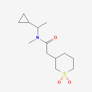 molecular formula C13H23NO3S B6791705 N-(1-cyclopropylethyl)-2-(1,1-dioxothian-3-yl)-N-methylacetamide 