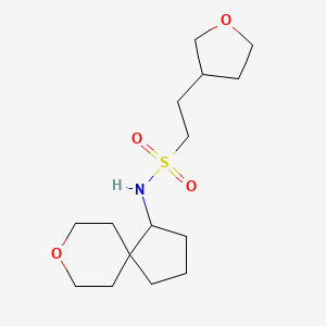 molecular formula C15H27NO4S B6791726 N-(8-oxaspiro[4.5]decan-4-yl)-2-(oxolan-3-yl)ethanesulfonamide 