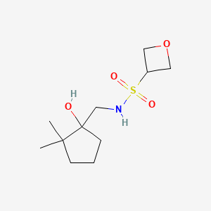 molecular formula C11H21NO4S B6791774 N-[(1-hydroxy-2,2-dimethylcyclopentyl)methyl]oxetane-3-sulfonamide 