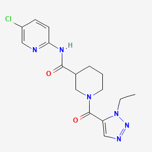 molecular formula C16H19ClN6O2 B6791784 N-(5-chloropyridin-2-yl)-1-(3-ethyltriazole-4-carbonyl)piperidine-3-carboxamide 