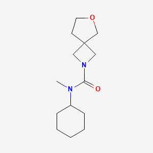 molecular formula C14H24N2O2 B6791835 N-cyclohexyl-N-methyl-6-oxa-2-azaspiro[3.4]octane-2-carboxamide 