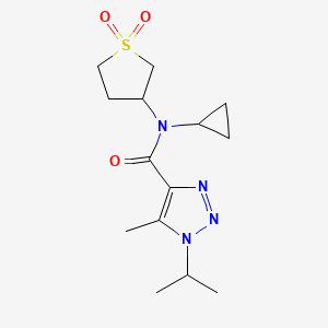 molecular formula C14H22N4O3S B6791934 N-cyclopropyl-N-(1,1-dioxothiolan-3-yl)-5-methyl-1-propan-2-yltriazole-4-carboxamide 