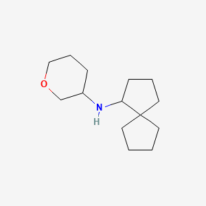 molecular formula C14H25NO B6791994 N-spiro[4.4]nonan-4-yloxan-3-amine 