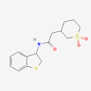 molecular formula C15H19NO3S2 B6792013 N-(2,3-dihydro-1-benzothiophen-3-yl)-2-(1,1-dioxothian-3-yl)acetamide 