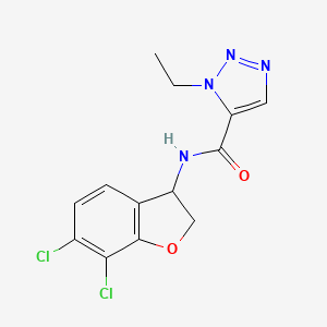 molecular formula C13H12Cl2N4O2 B6792077 N-(6,7-dichloro-2,3-dihydro-1-benzofuran-3-yl)-3-ethyltriazole-4-carboxamide 