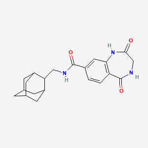 molecular formula C21H25N3O3 B6792261 N-(2-adamantylmethyl)-2,5-dioxo-3,4-dihydro-1H-1,4-benzodiazepine-8-carboxamide 