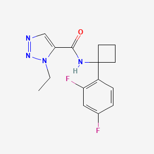molecular formula C15H16F2N4O B6792266 N-[1-(2,4-difluorophenyl)cyclobutyl]-3-ethyltriazole-4-carboxamide 