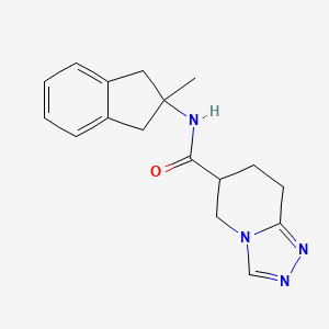 molecular formula C17H20N4O B6792276 N-(2-methyl-1,3-dihydroinden-2-yl)-5,6,7,8-tetrahydro-[1,2,4]triazolo[4,3-a]pyridine-6-carboxamide 