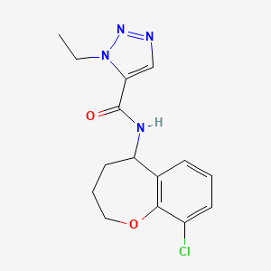 molecular formula C15H17ClN4O2 B6792286 N-(9-chloro-2,3,4,5-tetrahydro-1-benzoxepin-5-yl)-3-ethyltriazole-4-carboxamide 