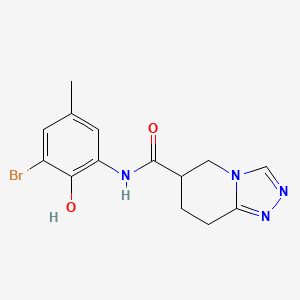 molecular formula C14H15BrN4O2 B6792303 N-(3-bromo-2-hydroxy-5-methylphenyl)-5,6,7,8-tetrahydro-[1,2,4]triazolo[4,3-a]pyridine-6-carboxamide 