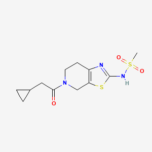 molecular formula C12H17N3O3S2 B6792429 N-[5-(2-cyclopropylacetyl)-6,7-dihydro-4H-[1,3]thiazolo[5,4-c]pyridin-2-yl]methanesulfonamide 