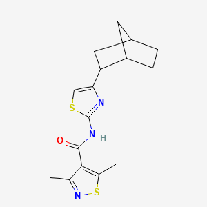 molecular formula C16H19N3OS2 B6792444 N-[4-(2-bicyclo[2.2.1]heptanyl)-1,3-thiazol-2-yl]-3,5-dimethyl-1,2-thiazole-4-carboxamide 
