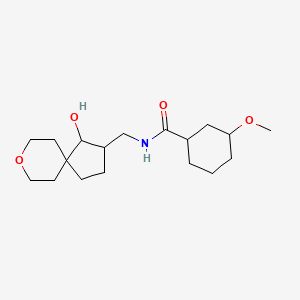 molecular formula C18H31NO4 B6792653 N-[(4-hydroxy-8-oxaspiro[4.5]decan-3-yl)methyl]-3-methoxycyclohexane-1-carboxamide 