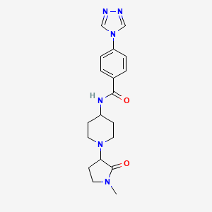 molecular formula C19H24N6O2 B6792718 N-[1-(1-methyl-2-oxopyrrolidin-3-yl)piperidin-4-yl]-4-(1,2,4-triazol-4-yl)benzamide 