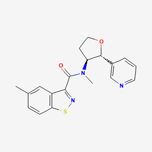 molecular formula C19H19N3O2S B6792736 N,5-dimethyl-N-[(2R,3S)-2-pyridin-3-yloxolan-3-yl]-1,2-benzothiazole-3-carboxamide 