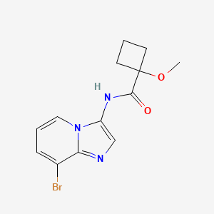 molecular formula C13H14BrN3O2 B6792741 N-(8-bromoimidazo[1,2-a]pyridin-3-yl)-1-methoxycyclobutane-1-carboxamide 