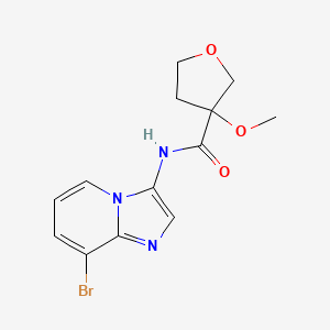 molecular formula C13H14BrN3O3 B6792747 N-(8-bromoimidazo[1,2-a]pyridin-3-yl)-3-methoxyoxolane-3-carboxamide 
