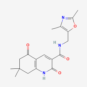 molecular formula C18H21N3O4 B6792751 N-[(2,4-dimethyl-1,3-oxazol-5-yl)methyl]-7,7-dimethyl-2,5-dioxo-6,8-dihydro-1H-quinoline-3-carboxamide 