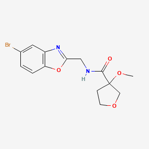 molecular formula C14H15BrN2O4 B6792765 N-[(5-bromo-1,3-benzoxazol-2-yl)methyl]-3-methoxyoxolane-3-carboxamide 